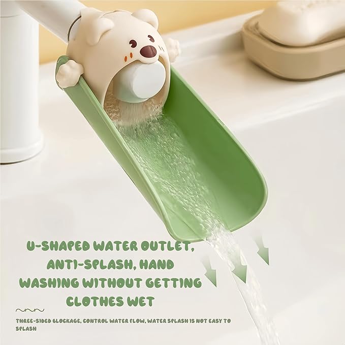 Faucet Extender for Toddlers & Kids – Cute Animal Design, Food-Grade Silicone, Fits Most Bathroom & Kitchen Sinks, Easy Install No Tools Needed (Shape-1)