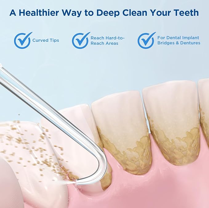 for Waterpik Replacement Heads, Replacement Tips for Waterpik Water Flosser, Suitable for Waterpik Accessories Replacement Tips, for DT-100E(6 Implant Denture Tips)