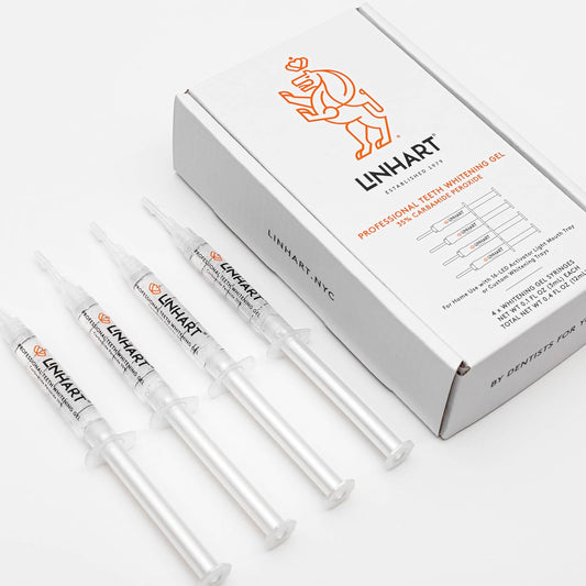Linhart Whitening Gel Refills - 35% Carbamide Peroxide, 3mL Syringes for at-Home Teeth Whitening - Same Formula Used by Dentists in NYC - Minimizes Sensitivity, Maximizes Brightness - Pack of 4