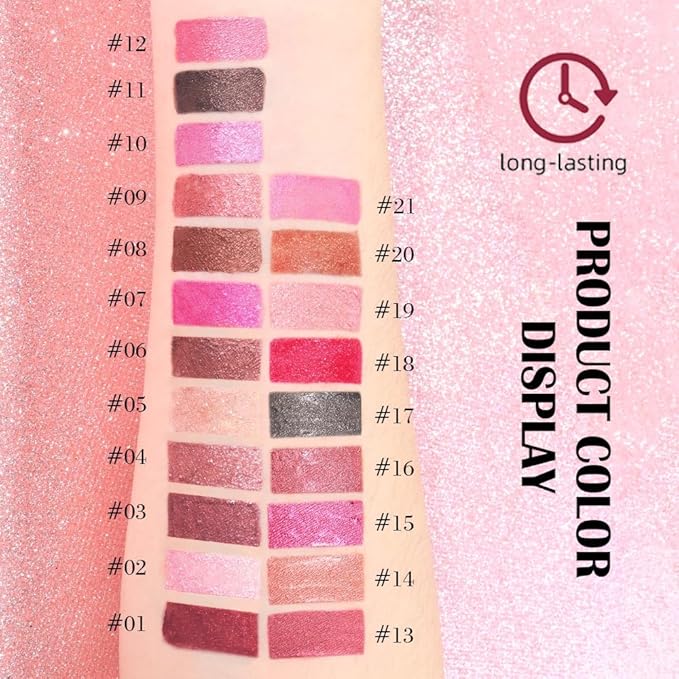 Kaely 2-in-1 Brown Metallic Lipstick and Lip Liner, Shimmer Liquid Metallic Lipsticks for Women, Glitter Lip Gloss Stain Long Lasting Waterproof Smudge Proof 24 Hour, Vegan Makeup, 08