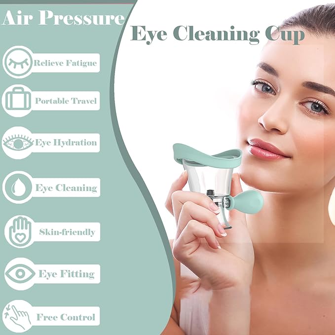 2Pack Eye Wash Cup, Portable Eye Washer Bath Kit Eye Care Silicone Air Pressure Eye Cleaning Cup Eye Wash Cleaner Kit Soothing Tired Eyes Effective Relief Tired Eyes Cleaning Eye Dust Makeup Irritants