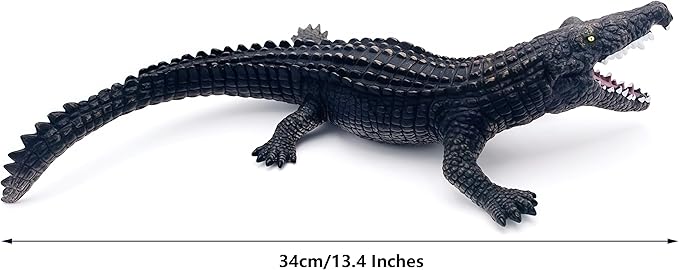 Gemini&Genius Crocodile Toys, Wildlife World Soft Plastic Animals Jungle Animal Alligator Action Figure Great for Educational, Cake Topper, Swim, Bath Toys, Stocking Stuffers for Kids