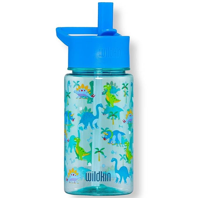 Wildkin Kids 16 Oz Water Bottle – BPA-Free Tritan, Leak-Proof Lid, Durable & Easy to Clean - Dinosaur Land