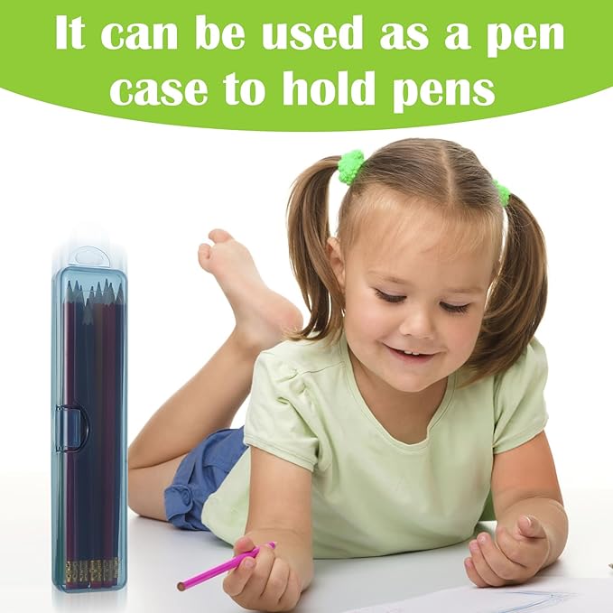 2 Pack Toothbrush Holder Travel Case,Tooth Brush Case Travel 7.9 x 1.8 x 1.1 in,Portable Plastic Toothbrushes Travels Holder with Secure Seal, Gray & Blue