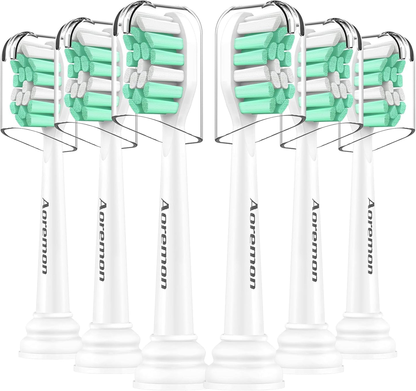Aoremon Replacement Heads for Philips Sonicare ProtectiveClean 4100 5100 6100 and More Click-on Toothbrush, 8 Standard Replacement Toothbrush Heads
