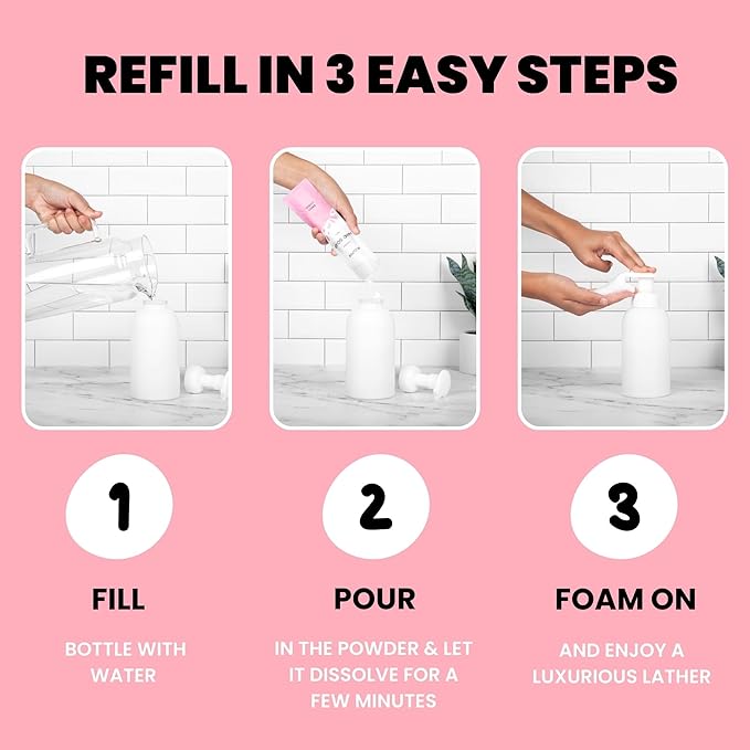 Foaming Hand Soap Refills, 5 Pack Makes 5 x 12oz (60 oz total) of Eco Friendly, Non Toxic, Refillable Hand Soap, Sweet Citrus