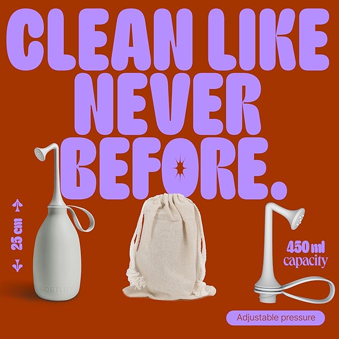 Butt & Intimate Shower 3.0 – Portable Travel Bidet, Replaces Wipes, Saves Toilet Paper, BPA-Free, Handheld, Travel Bag, Grey