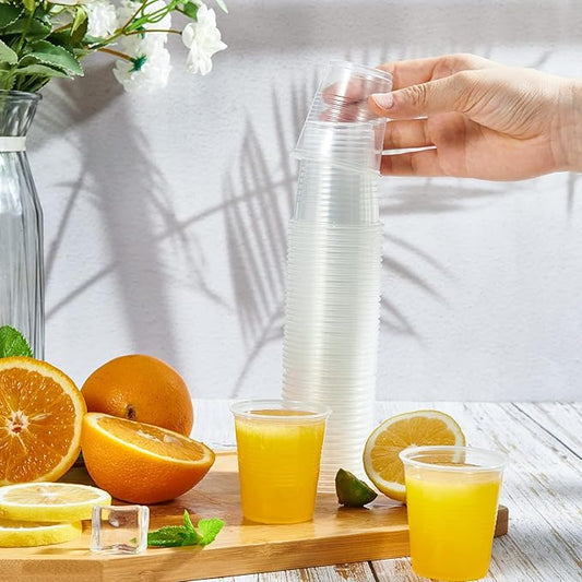 Lilymicky 500 Pack 3 oz Clear Plastic Cups, Small Disposable Bathroom Cups, 3 Ounce Plastic Mouthwash Rinse Containers