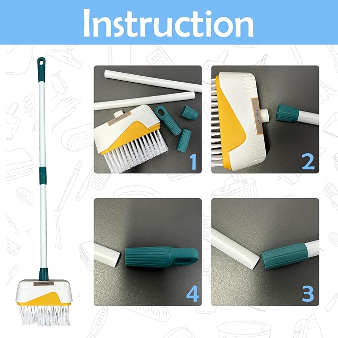 Kids Vacuum That Really Works 9Pcs Aged 3+ Kid Cleaning Set for Toddlers Toy Cleaner Kids Broom and Dustpan Set Scrub Brushes Baby Boy Girl Gifts ( 950Blue)