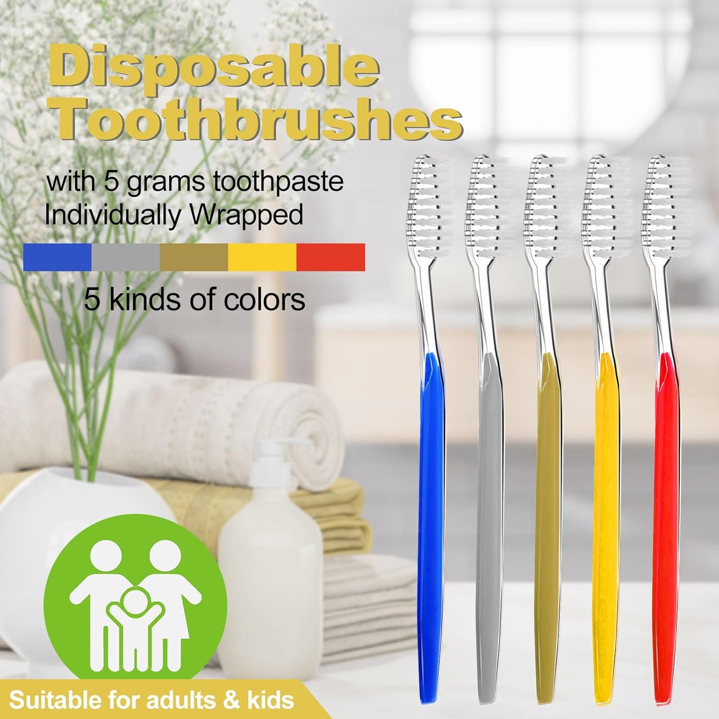 100 Pack Disposable Toothbrushes with Toothpaste and Comb for Homeless Individually Wrapped-Suitable for Hotel,Air Bnb,Shelter/Homeless/Nursing Home/Charity 1