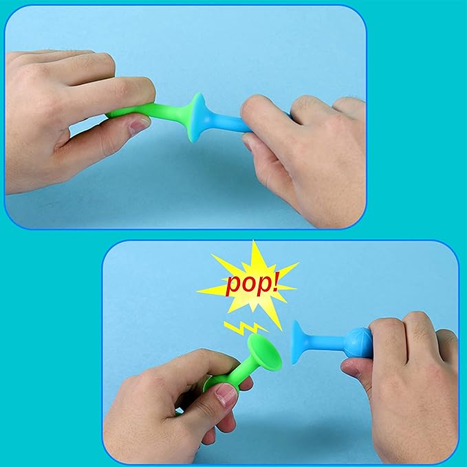 48 Piece Suction Cup Toys Construction Set, Silicone Building Blocks DIY Blocks - Sucker Toy are Fun Bath Toys, Fidget Toys for Toddlers 3-5 Old Boys and Girls