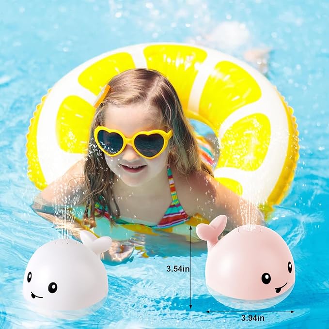 Baby Bath Toys for Kids Ages 1-3, Christmas Stocking Stuffers 1 2 3 Year Girl Gift, Whale Bath Toy Sprinkler Light up Bath Toys for Babies 6-12 Months, Toddler Bathtub Toys Newborn Baby Birthday Gifts