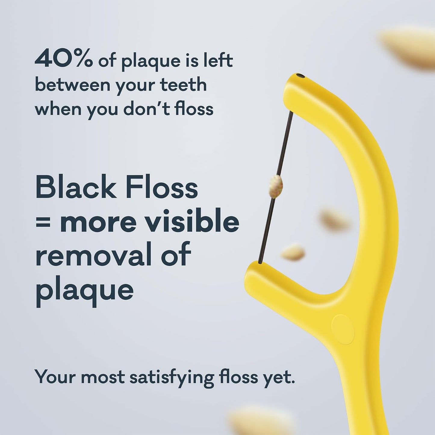 Grin Tooth Picks Flossers for Adults – Charcoal Infused Dental Floss Picks for Teeth Cleaning - Natural Mint Flavor - 100% Recycled Plastic Handle - 80 Count Canister (Pack of 3)