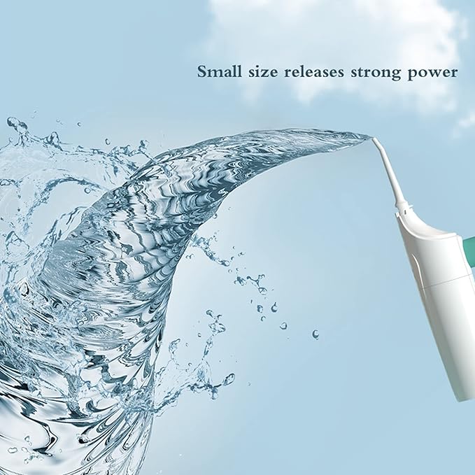 Cordless Water Dental Flosser Non-Electric Simple Operation, Oral Irrigator Portable Affordable for Home & Travel, Tonsil Stone Remover Safe for Pregnant Women and Children (White)