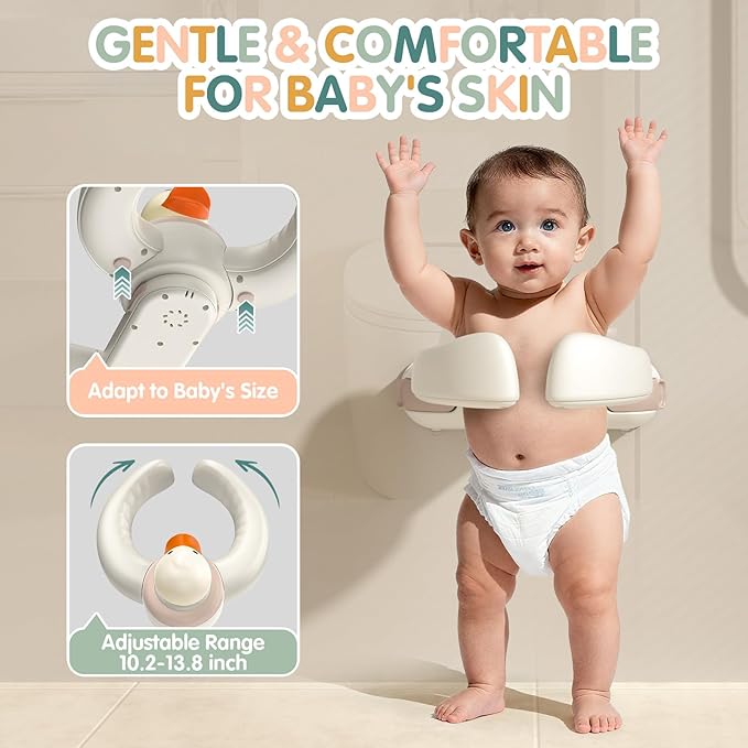 Baby Bath Stand-Baby Shower Stand Duck with Strong Suction Cups. Foldable Adjustable Bath Support for Infants Toddlers 8-36 Months, Babies Shower Gifts Soporte para Bañera de Bebé Toddler Bath Helper