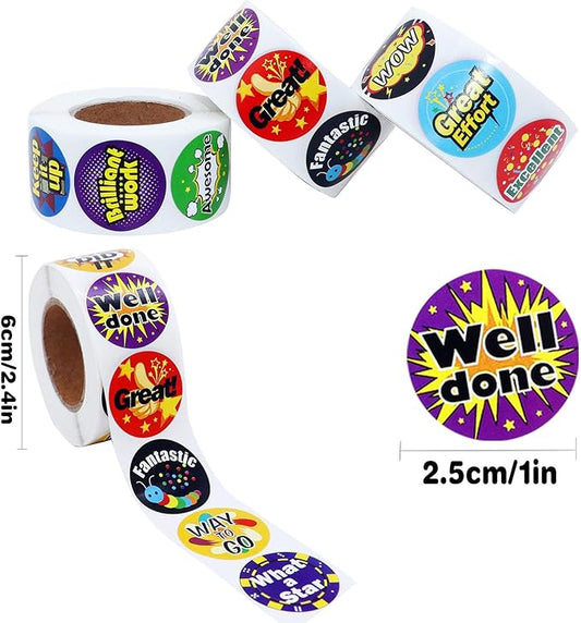 1500Pcs Stickers for Kids Classroom, 24 Design Styles Teacher Students Reward Stickers for School Classroom Supplies