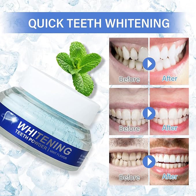 Teeth Whitening Powder, No Sensitivity-Enamel-Safe Toothpaste Whitening Powder for Coffee, Tea, Food