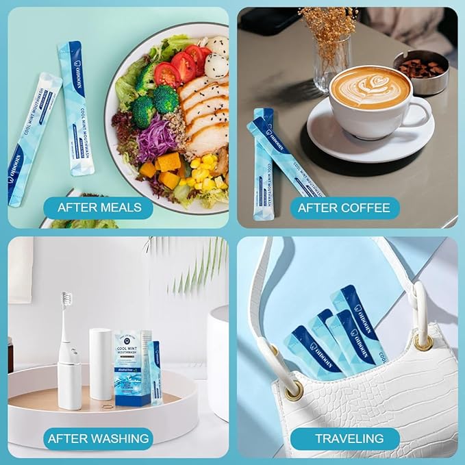 Strong Mint Mouthwash Alcohol Free, Mouth Wash for Adults, TSA Approved Mouthwash Bulk, Travel Mouth wash Prevents Cavities, Fluoride Free, Fresh Mint (0.41 Fl Oz (Pack of 20)