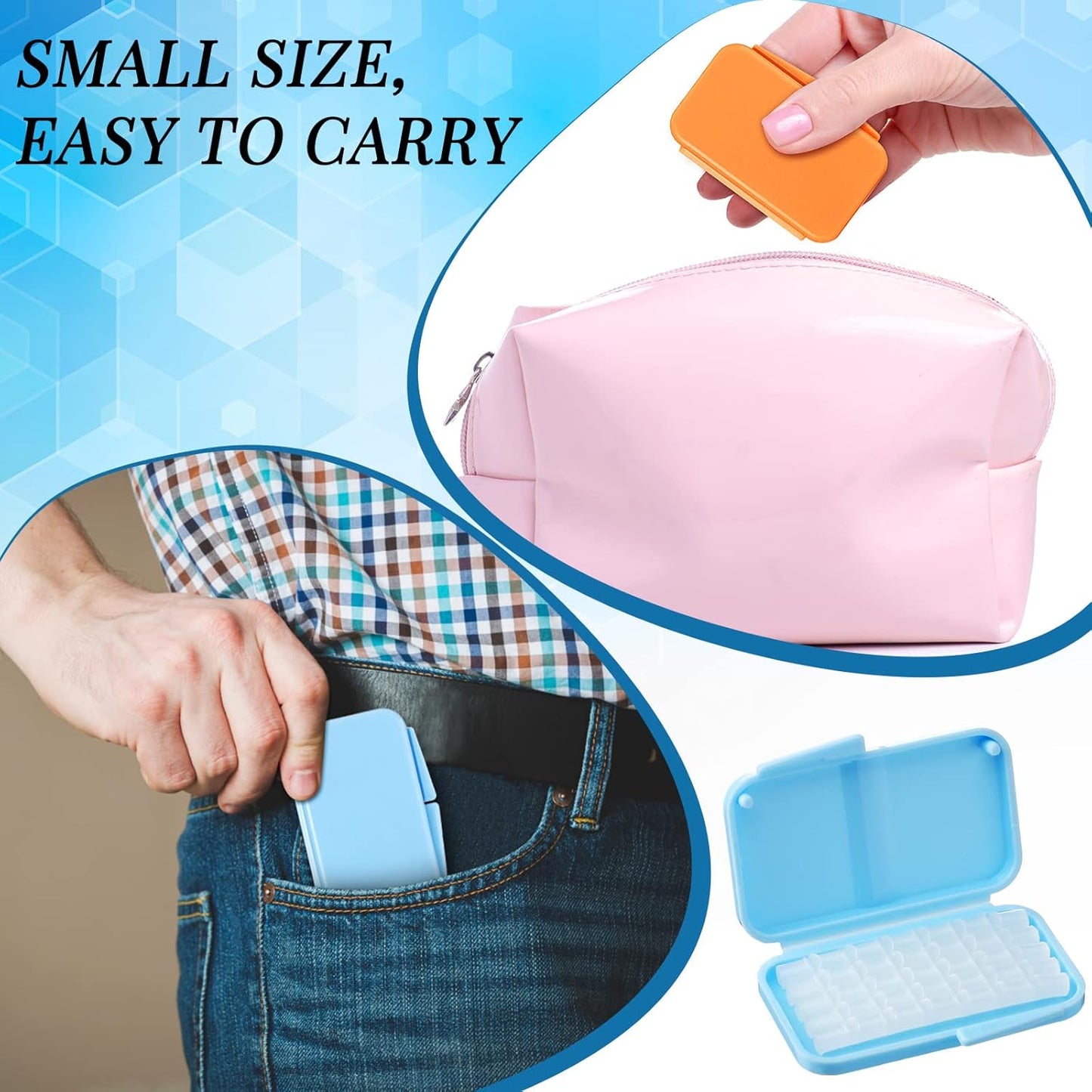 Sinmoe 40 Pack Dental Wax for Braces Orthodontic Wax for Teeth Oral Appliances with Colorful Storage Case and Small Plastic Cutter Repair Kit for Dental Care Wearer Braces Brackets