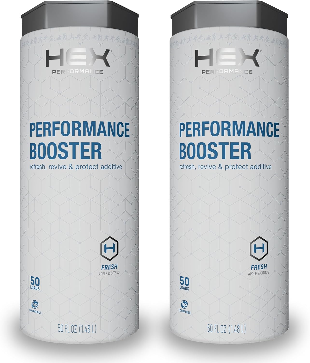 HEX Performance Fabric Booster, Fresh, 100 Load (Pack of 2) - Safe for Activewear, Made for Sensitive Skin, Eco-Friendly