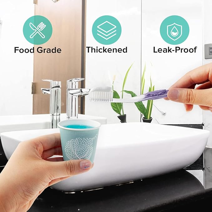 LITOPAK 600 Pack 3 oz Disposable Bathroom Cups, Colorful Small Disposable Paper Cups for Parties, Picnics, Barbecues, Travel and Events