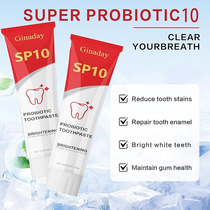 2 Pcs SP10 Probiotic Whitening Toothpaste, Deep Cleaning Stain Removal Fresh Breath.