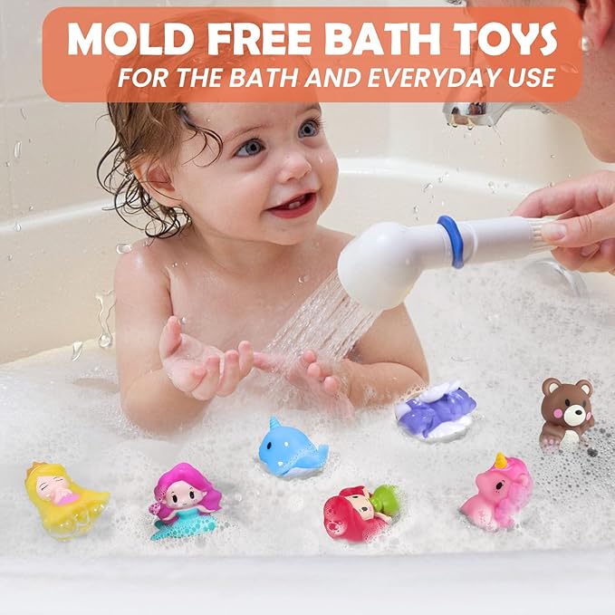 Oriate Fairy Tale Finger Puppets Toddler Toys, Story Time Puppets with Pretend Play Stage, Toddler Bath Toys with Storage Bag, Bathtub Party Favors Easter Basket Stuffers 12m 10Pcs