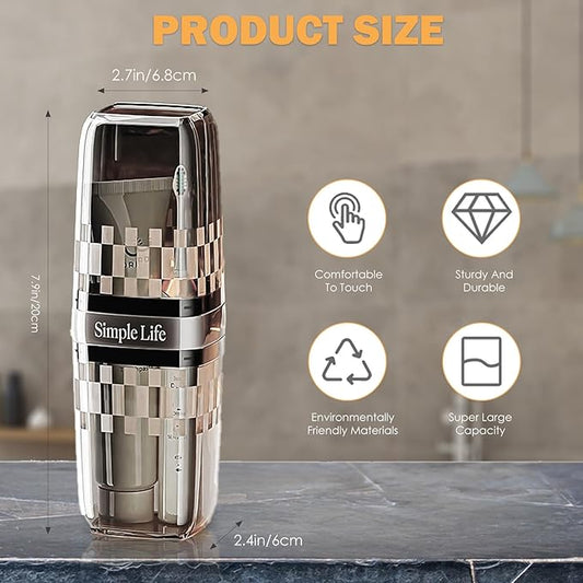 Toothbrush Holders Travel, Travel Toothbrush Holder, Toothbrush Holder with Cover, Portable Toothbrush Case and Carrier, Ideal for Bathroom, School, and Business Travel Needs (Black)