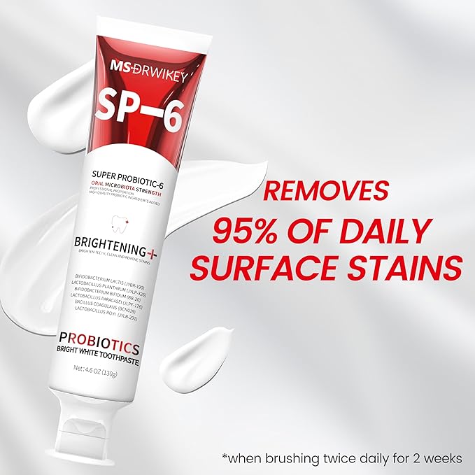 SP-6 Toothpaste, Cooling Fresh Breath, and Popping 7-Pro Whitening Toothpaste Bundle | 6 Probiotics for Oral Health, Fluoride-Free, Safe for Enamel, Deep Whitening & Freshness