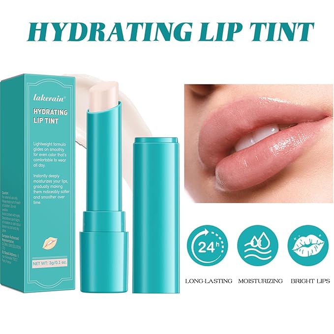 Lip Tint Hydrating, Sheer Strength Hydrating Lip Tint,Powerful Moisturizing Lipstick Water Lipstick Natural Ingredients, Non-Sticky And Long-Lasting(1# Clear Shimmer)
