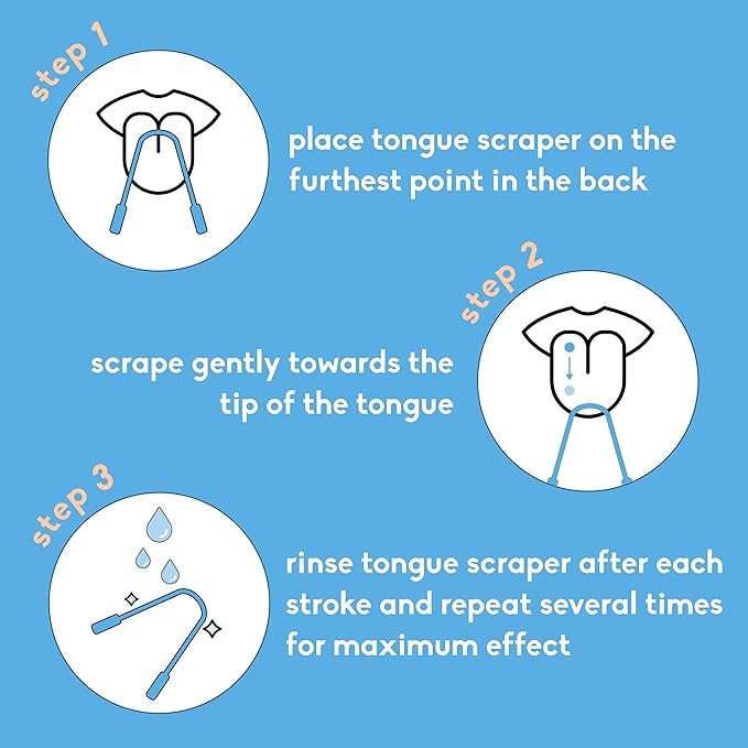 The Humble Co. Tongue Scraper – 100% Stainless Steel Tongue Cleaner, For Superior Oral Care, Dental Hygiene and Tongue Cleaning, Helps Eliminate Bad Breath, BPA Free (2pk)