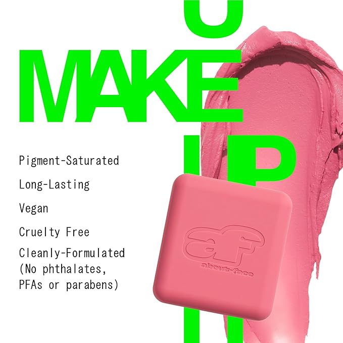 about-face Cheek Freak Blush Balm – Buildable Cream Blush with Hyaluronic Acid & Meadowfoam Seed Oil – Vegan, Cruelty-Free, Clean Beauty – 0.35 oz (Laid – Cool Pink)