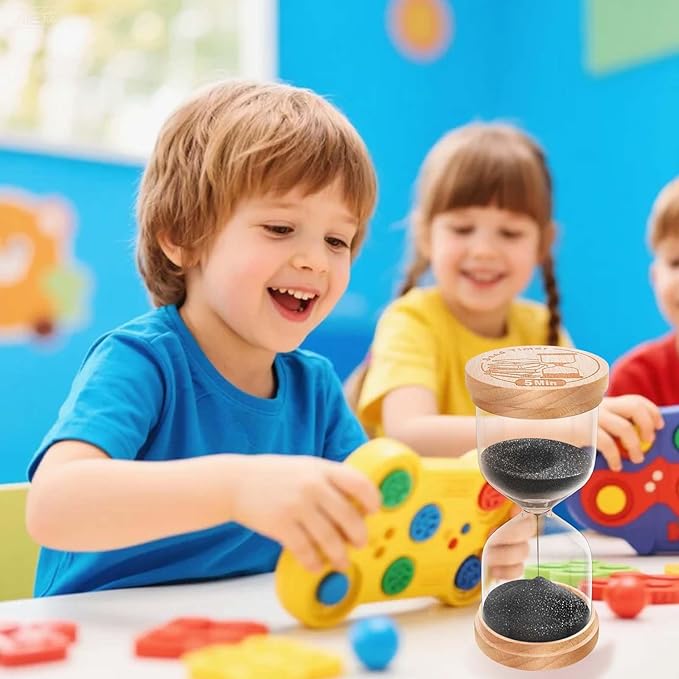 60 Minute Sand Timer Hourglass, Beech Wood Hourglass Sand Clock, Small Black Wooden 60 Min Hour Glass, 1 Hour Sandglass, Reloj De Arenai, Classroom, Game, Kitchen, Home, Office, Decorative