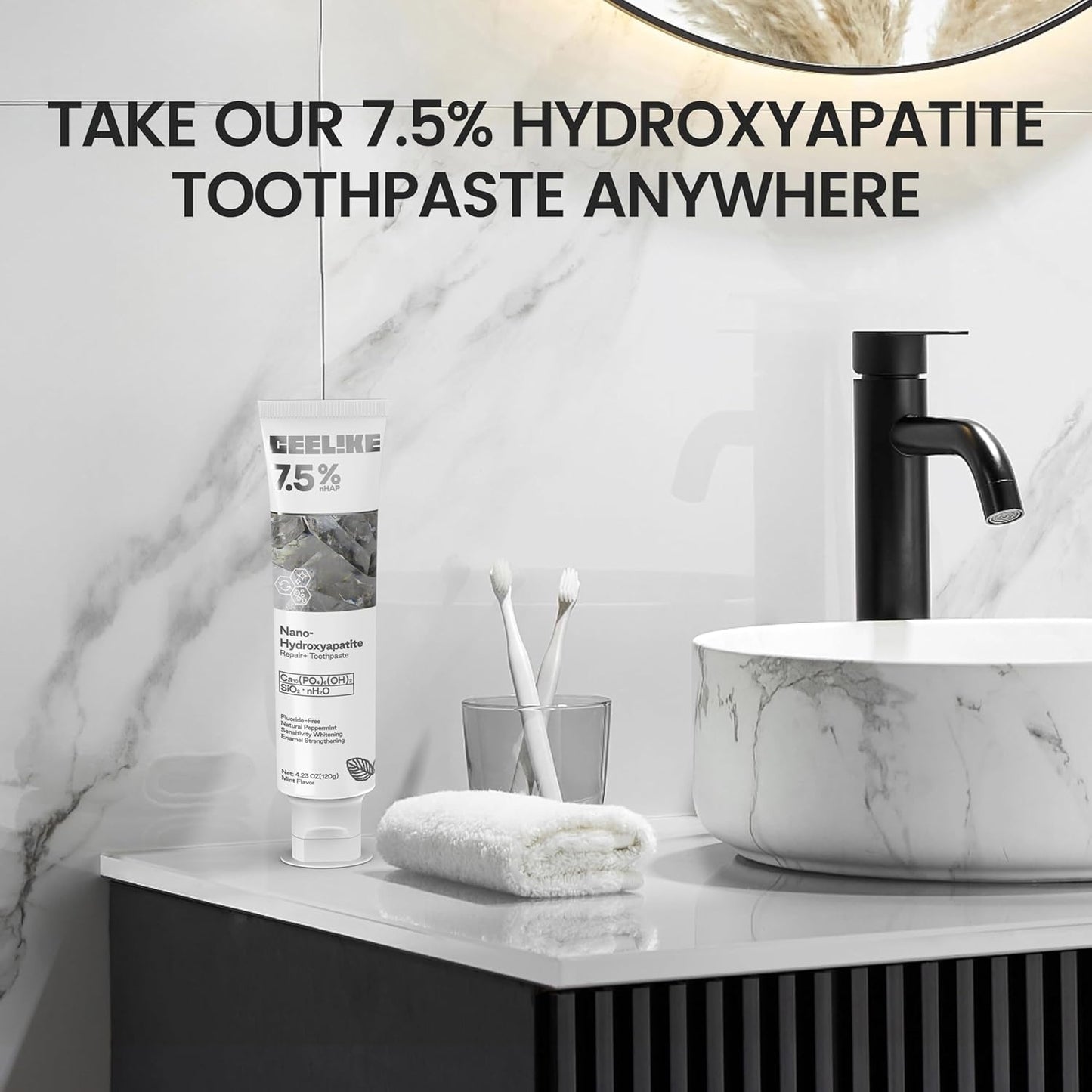 7.5% Hydroxyapatite Toothpaste – Strengthens Enamel, Protects Gums & Freshens Breath – Fluoride-Free, Ideal for Sensitive Teeth, 120g (2)