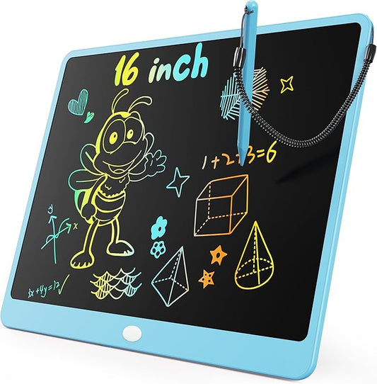 KOKODI LCD Writing Tablet, 16 Inch Colorful Doodle Board Drawing Tablet, Erasable Reusable Electronic Drawing Pads, Educational and Learning Toy for 3-6 Years Old Boy and Girls