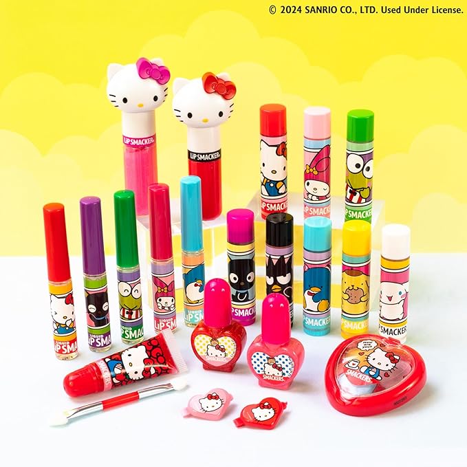Lip Smacker Lippy Pals Sanrio Hello Kitty, Flavored Moisturizing & Smoothing Soft Shine Lip Balm, Hydrating & Protecting Fun Tasty Flavors, Cruelty-Free & Vegan - Cheerful Cherry