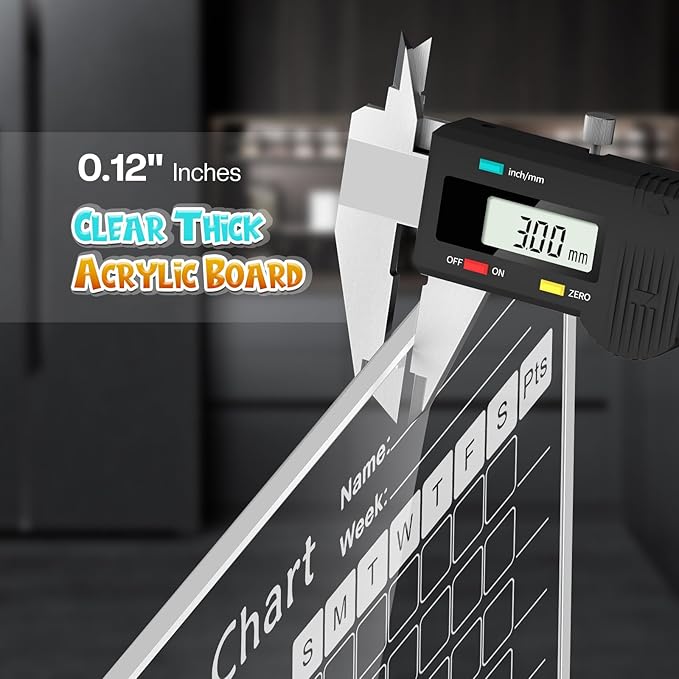 Acrylic Magnetic Chore Chart for Kids,Chores Chart for Fridge Refrigerator,Dry Erase Behavior Chore Chart for Multiple Kids,Reward Chart for Multiple Kids Teens Adults Family,8"x12" (White-1 Pack)