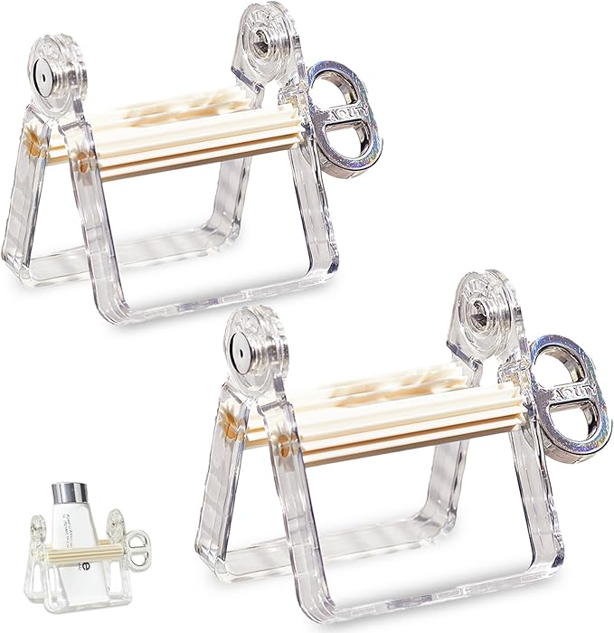 2-Pack Plastic Tube Squeezer Roller – Durable Tube Wringer for Paint, Toothpaste, Hair Color – Perfect for Artists, Salons & DIY (White – 2 Pieces)