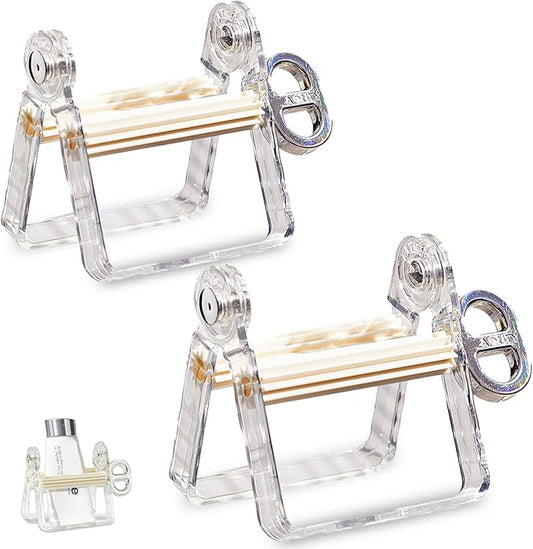 2-Pack Plastic Tube Squeezer Roller – Durable Tube Wringer for Paint, Toothpaste, Hair Color – Perfect for Artists, Salons & DIY (White – 2 Pieces)