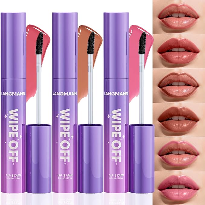 Jolilab Lip Stain Masque,Wipe Off Lip Tint,Waterproof,Transfer proof,Highly Pigmented,Ultra Long Lasting Lip Stain Peel off Makeup With Matte finish for All-day Wear.(#04+#05+#6)