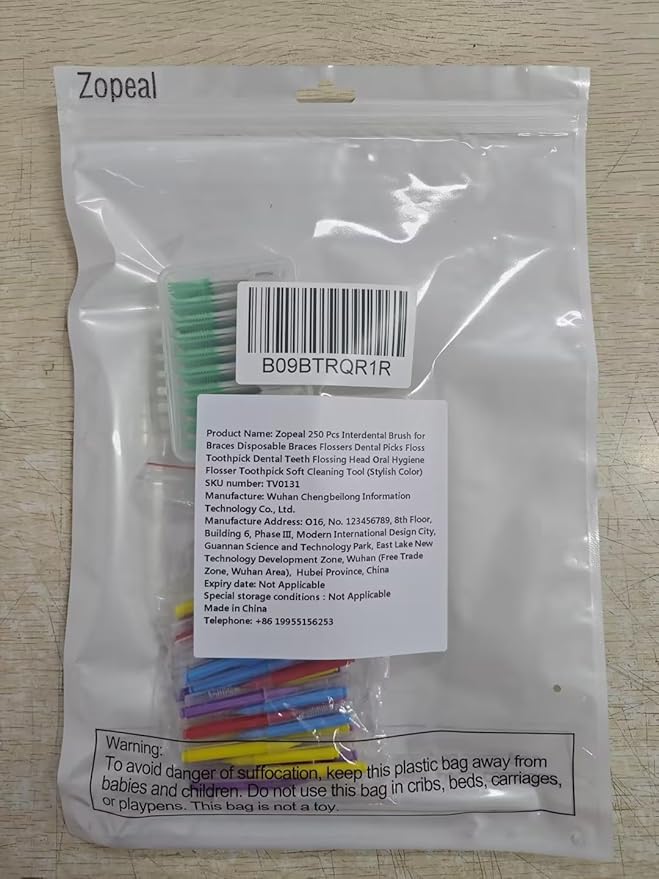 Zopeal 250 Pcs Interdental Brush for Braces Disposable Braces Flossers Dental Picks Floss Toothpick Dental Teeth Flossing Head Oral Hygiene Flosser Toothpick Soft Cleaning Tool (Stylish Color)