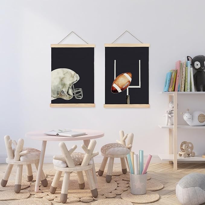 FDHSPAAM American Football Wall Art Decor for Boys Bedroom, Gifts for Football Players Lovers Wall Art Posters for Sports Room Man Cave Home, 12x16 Inch Set of 2