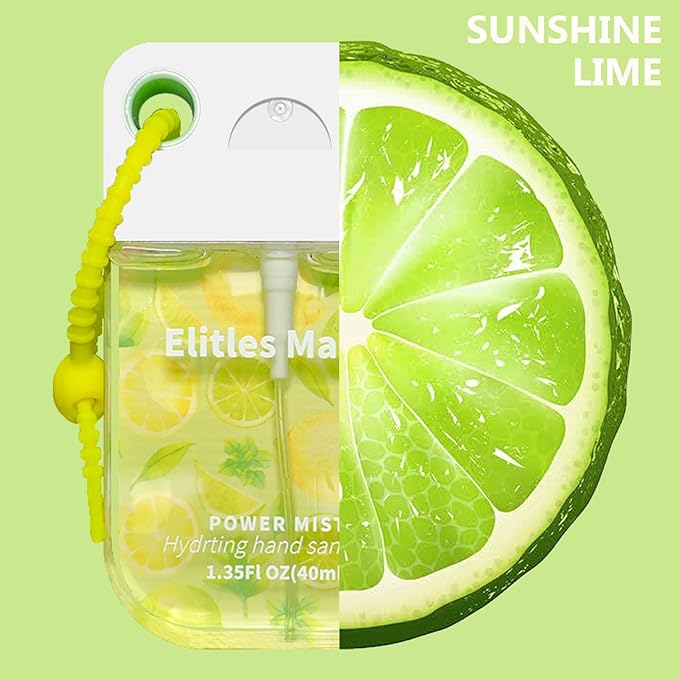 Hand Sanitizer Spray, 5Pack Spray Hand Sanitizer Travel Size With Keychain, Hydrating for Kids Christmas Gifts,1.35FL.OZ(Watermelon,Lemon,Lavender,Vanilla,Ocean