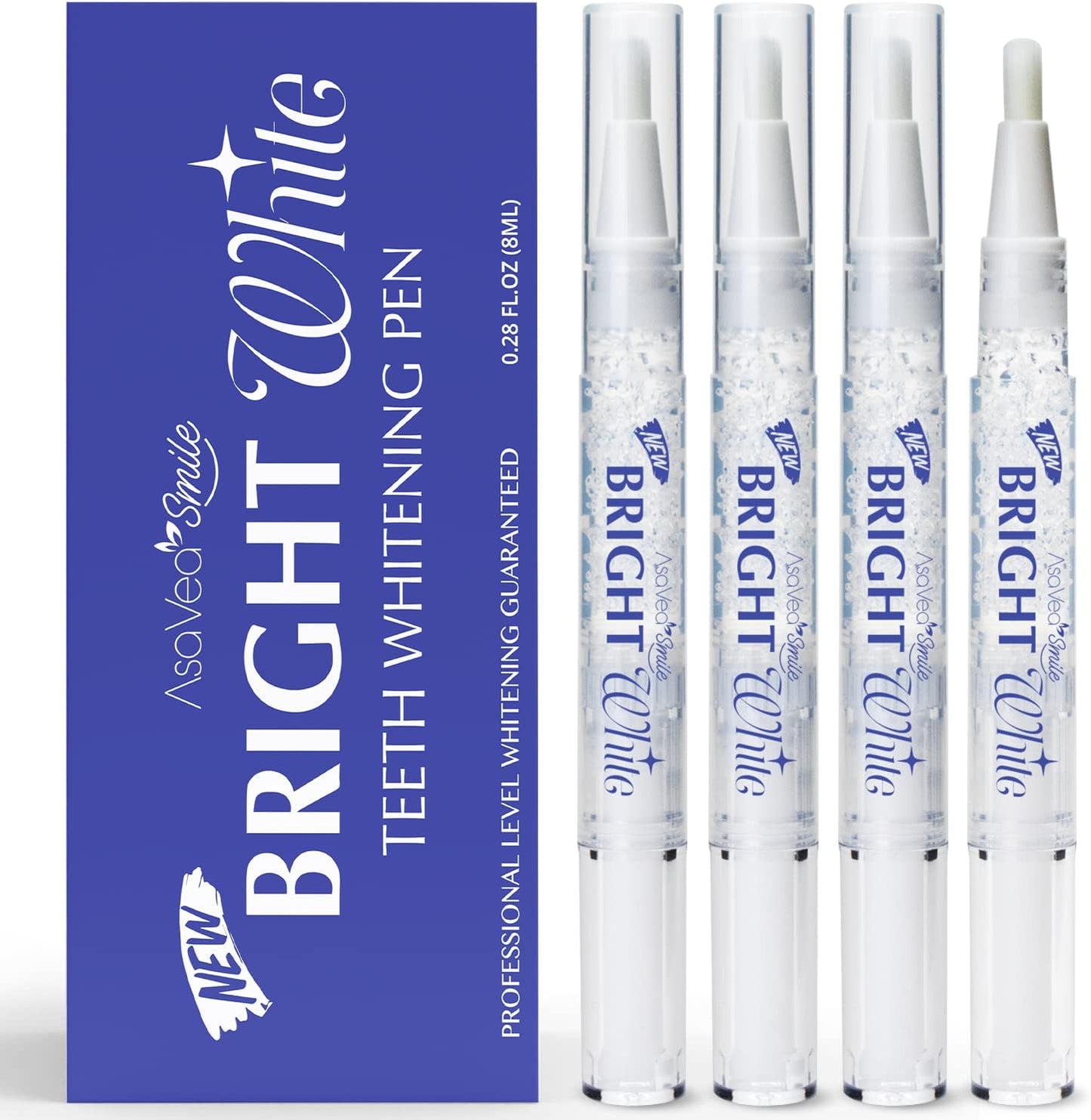 Teeth Whitening Pen (4 Pens) for Teeth Whitening, 40+ Uses, Effective, Painless, No Sensitivity, Travel-Friendly, Beautiful White Smile, Mint Flavor