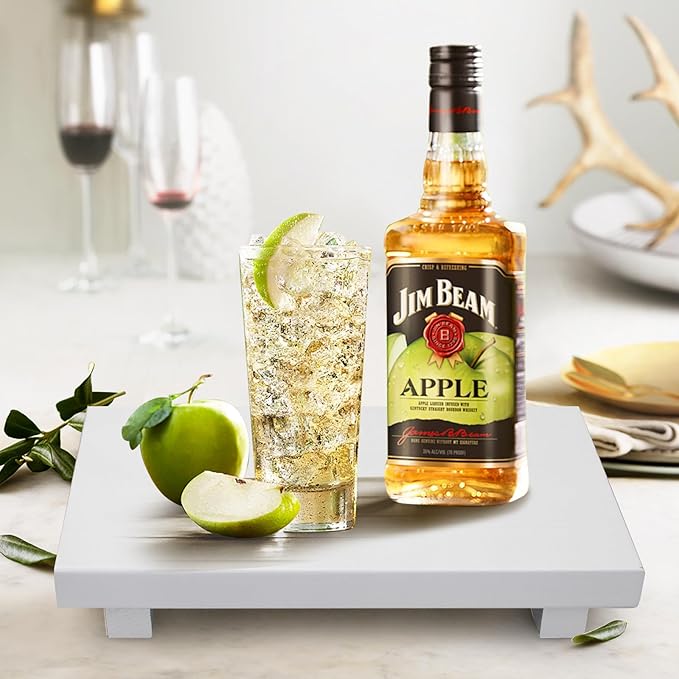 Farmhouse Bathroom Vanity Tray Wooden Kitchen Soap Sink Trays Modern Wood Riser Pedestal Stand Dish Soap Dispenser Holder for Kitchen Counter Decor White Bathroom Organizer Accessories Decorative Tray