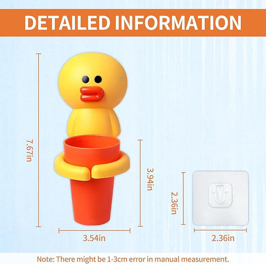 Kids Toothbrushes Holder Animal Tooth Cup Holder Wall Mounted Sucker Toothpaste Storage Set Cute Household Toothpaste Rack Mouthwash Cup Rack for Children,No Punching Shelf Bracket with Cup
