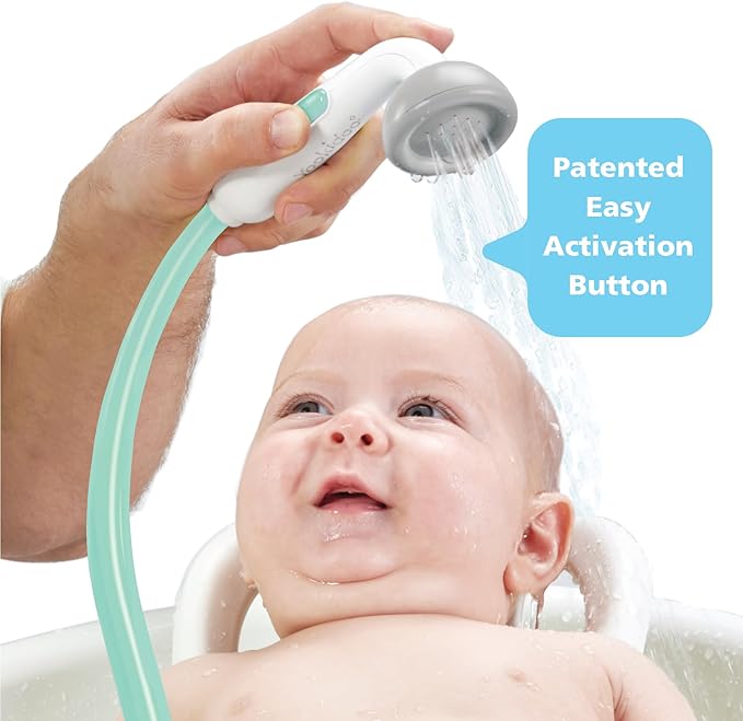 Yookidoo Baby Bath Shower Head - Elephant Water Pump with Trunk Spout Rinser - Control Water Flow from 2 Elephant Trunk Knobs for Maximum Fun in Tub or Sink for Newborn Babies