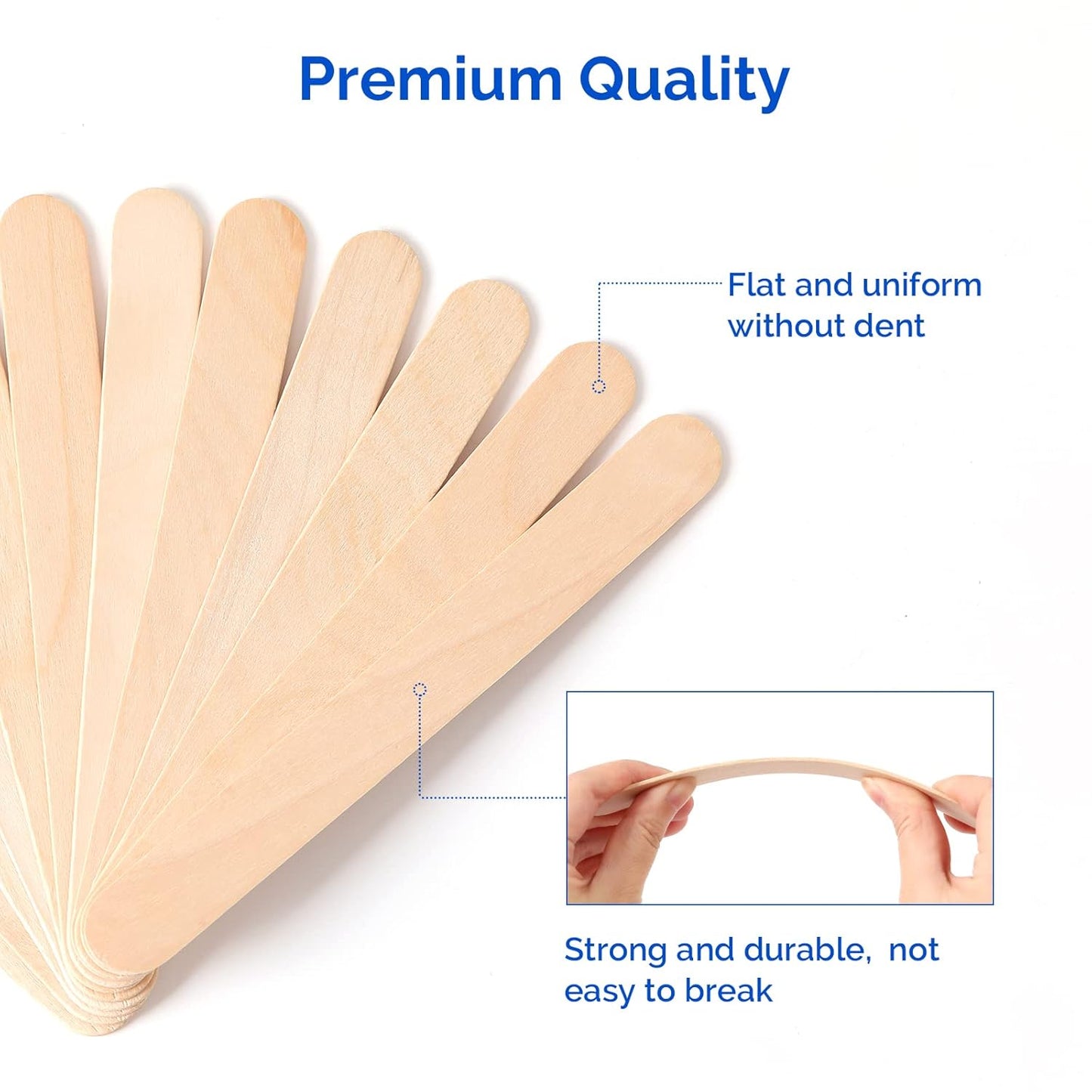 JMU 5000 Count Tongue Depressors, 6" Non-Sterile Tongue Blades Wood Sticks