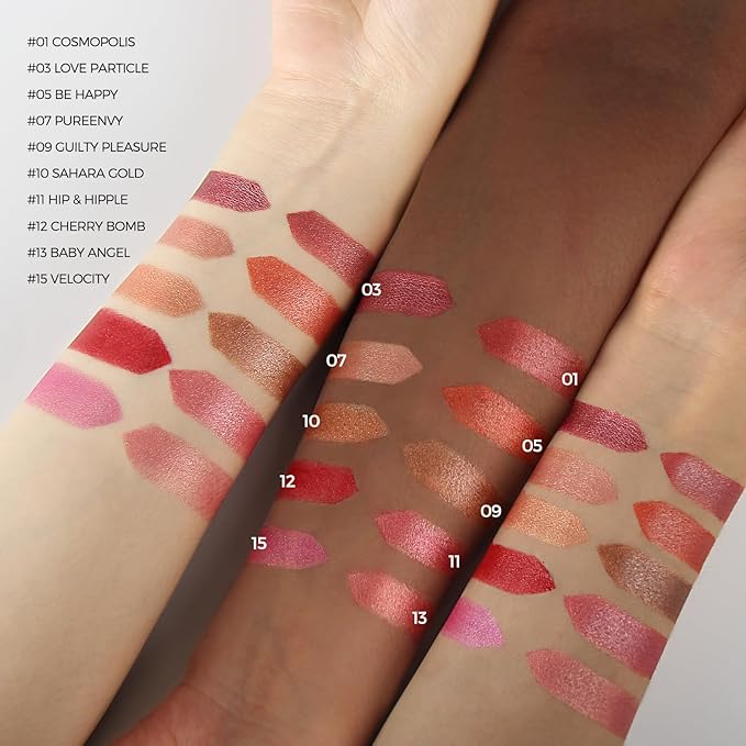 Anglicolor 2pcs Metallic Glitter Gold and Pink Lipstick High Impact Lipcolor,Moisturizing Creamy Formula,Lipstick For Women,Smooth and Non-Sticky,Full-Coverage Lip Color