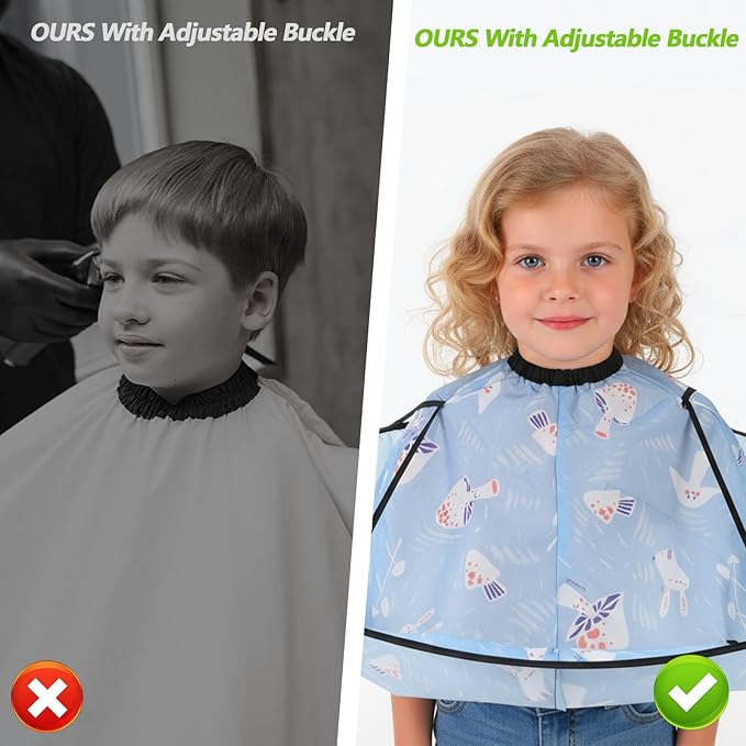 Kids Haircut Cape, Hair Cutting Cape for Kids, Waterproof Foldable Umbrella Hair Catch Haircut Capes for Kid Adults Home Salon Barber Supplies